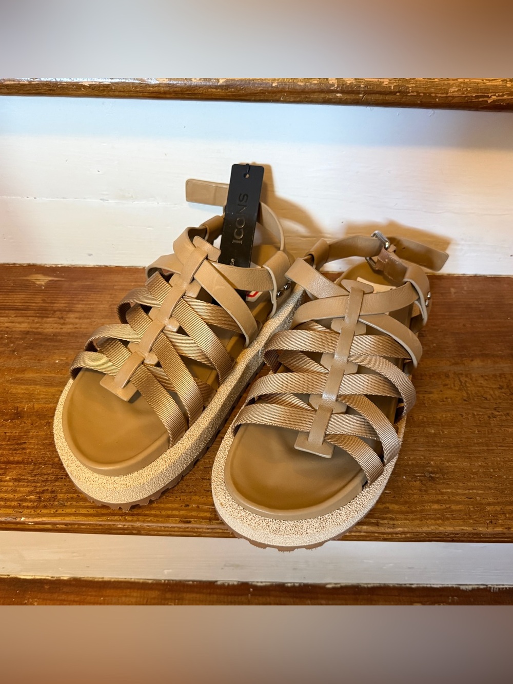 Rag & Bone Tan Woven Strap Platform Sandals